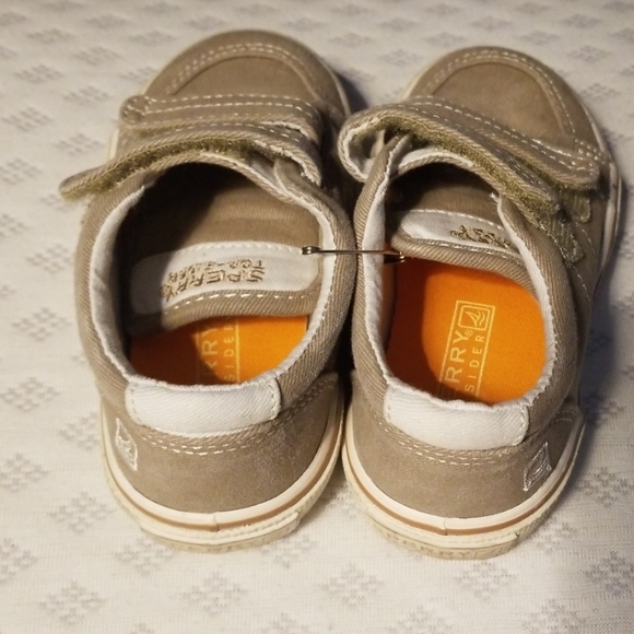 Sperry topsider shoes, velcrow, tan, brown - Picture 2 of 3